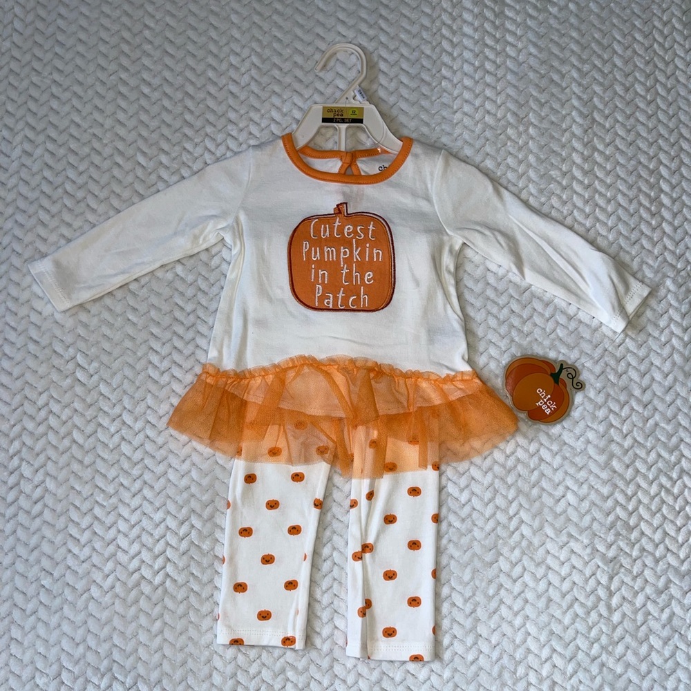 Chick pea baby girl 2 piece halloween set